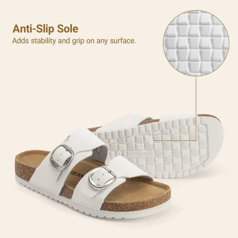 Women’s Leather Slip-On Sandals with Arch Support