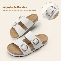 Women’s Leather Slip-On Sandals with Arch Support