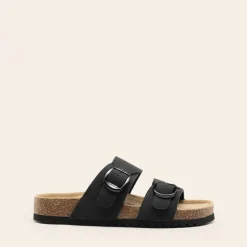 Women’s Leather Slip-On Sandals with Arch Support