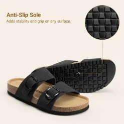 Women’s Leather Slip-On Sandals with Arch Support