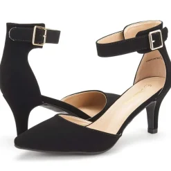 Women's Low Heel Ankle Strap Pumps