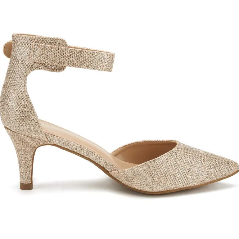 Women's Low Heel Ankle Strap Pumps