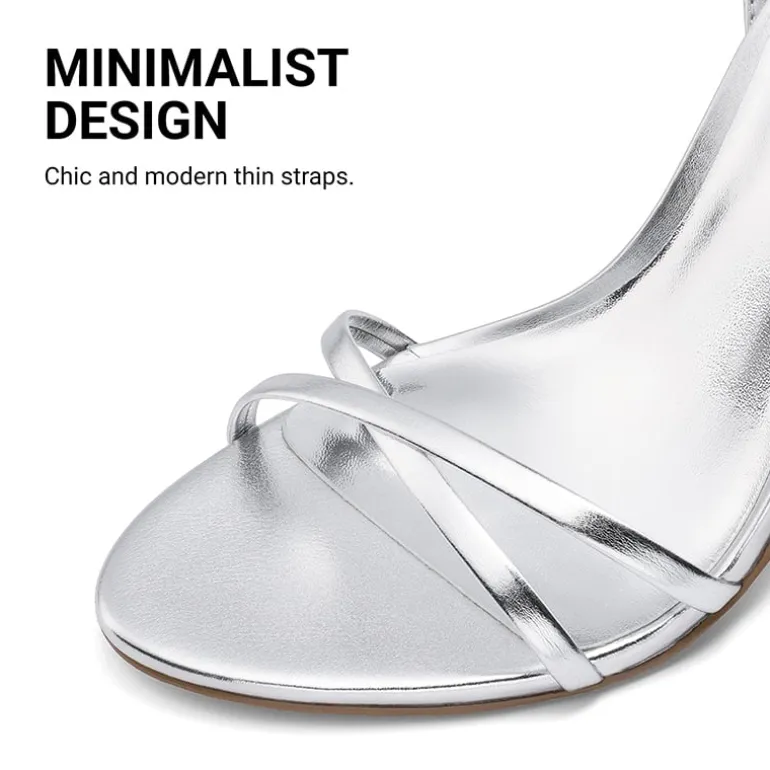 Women's Minimalist Stiletto Heels with Ankle Strap