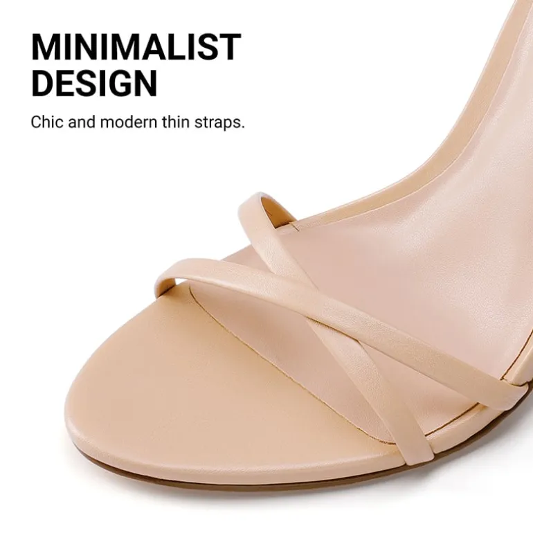 Women's Minimalist Stiletto Heels with Ankle Strap