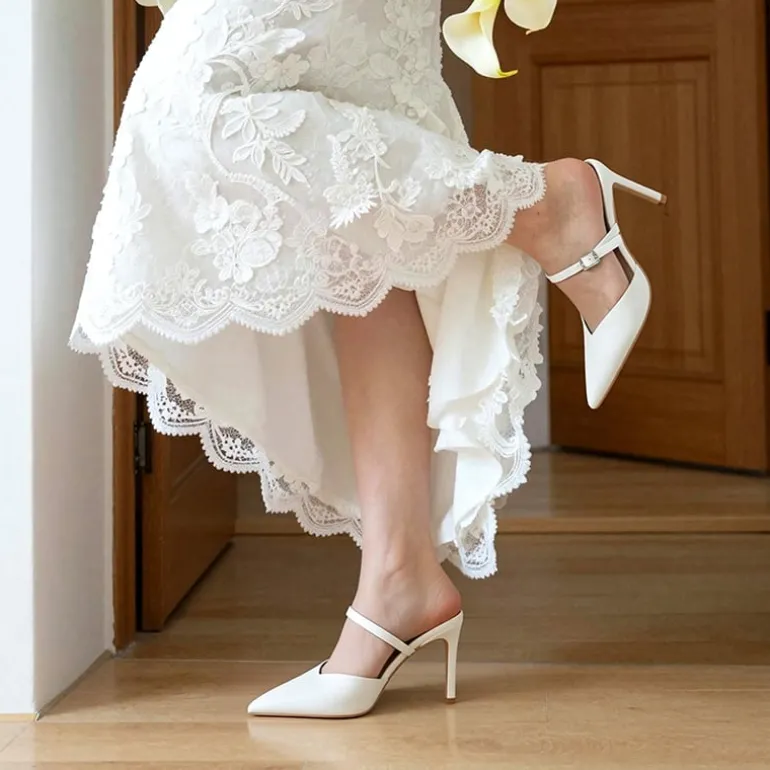 Women’s Mule Stiletto Heels with Adjustable Strap