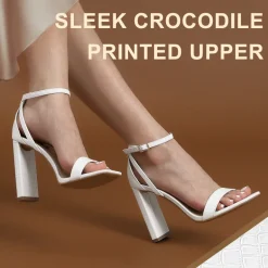 Women's Open Toe Chunky High Heel Sandals
