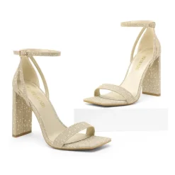 Women's Open Toe Chunky High Heel Sandals