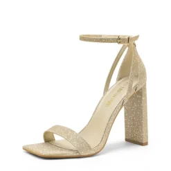 Women's Open Toe Chunky High Heel Sandals