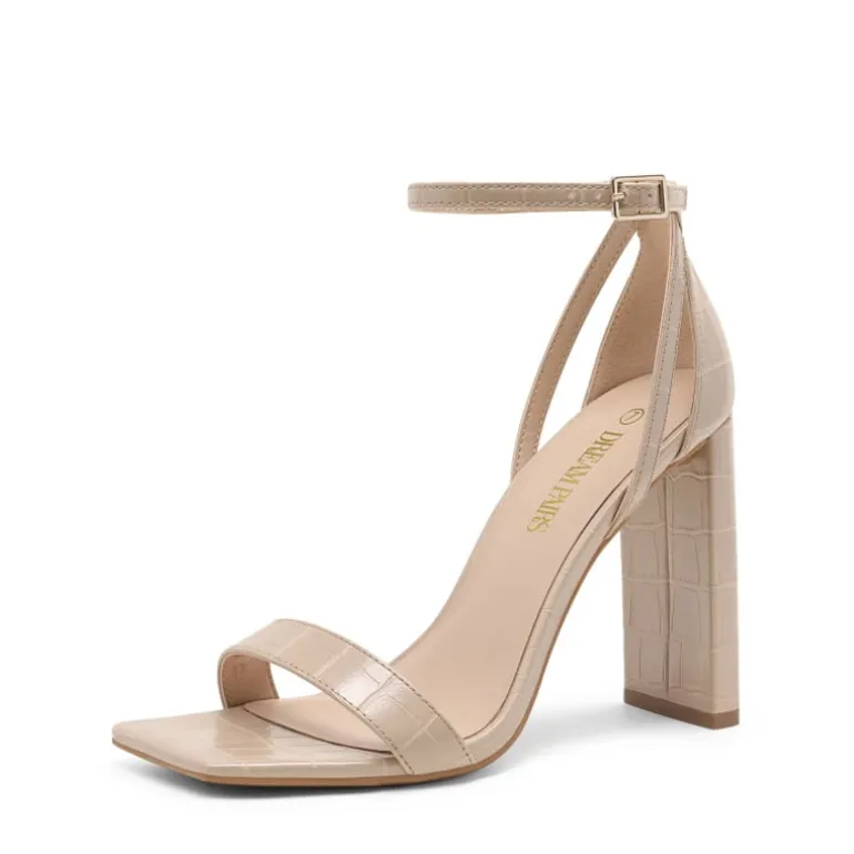 Women's Open Toe Chunky High Heel Sandals