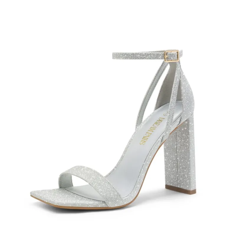 Women's Open Toe Chunky High Heel Sandals