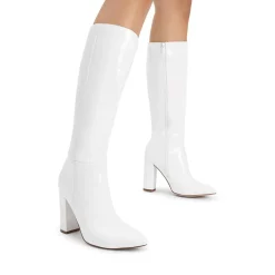 Women’s Pointed-Toe Chunky Heel Knee-high Boots