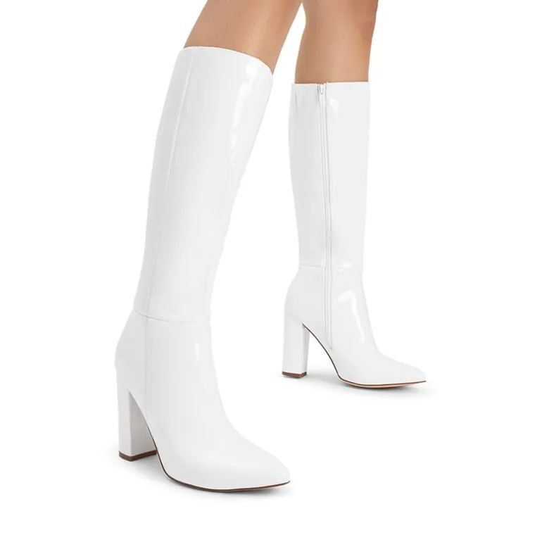 Women’s Pointed-Toe Chunky Heel Knee-high Boots