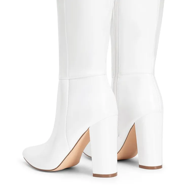 Women’s Pointed-Toe Chunky Heel Knee-high Boots