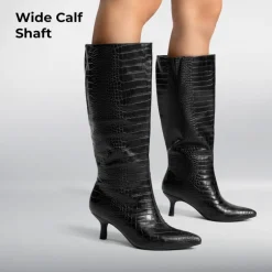 Women’s Pointed-Toe Kitten Heel Boots