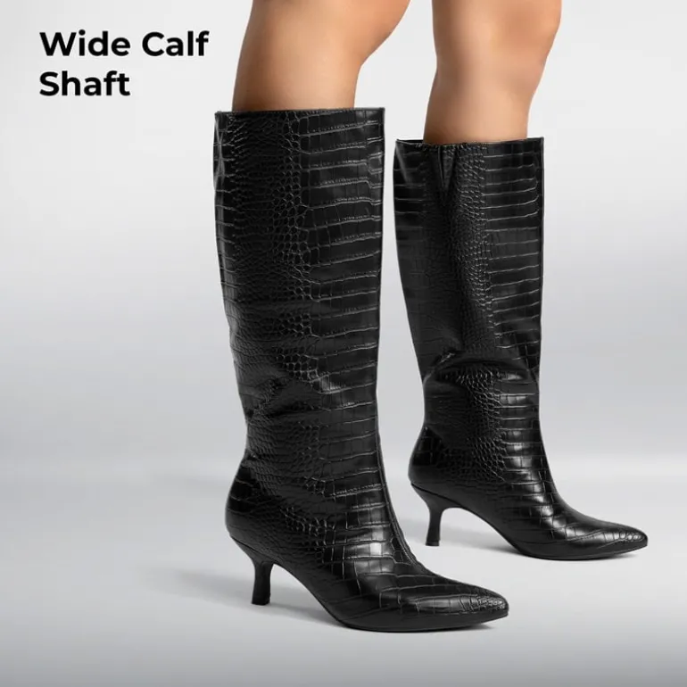 Women’s Pointed-Toe Kitten Heel Boots