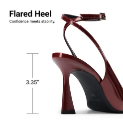Women’s Pointed Toe Slingback Pumps with Buckle Strap