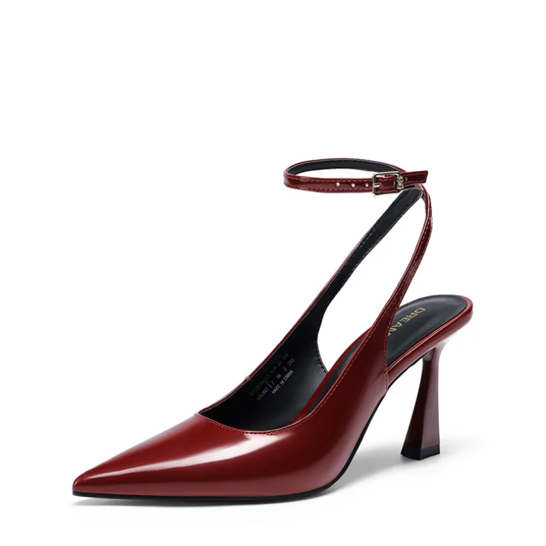 Women’s Pointed Toe Slingback Pumps with Buckle Strap