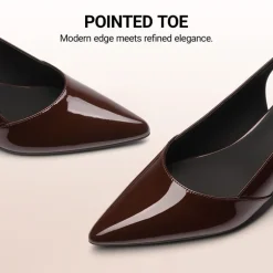 Women's Pointed Toe Slingback Block Heel Pumps