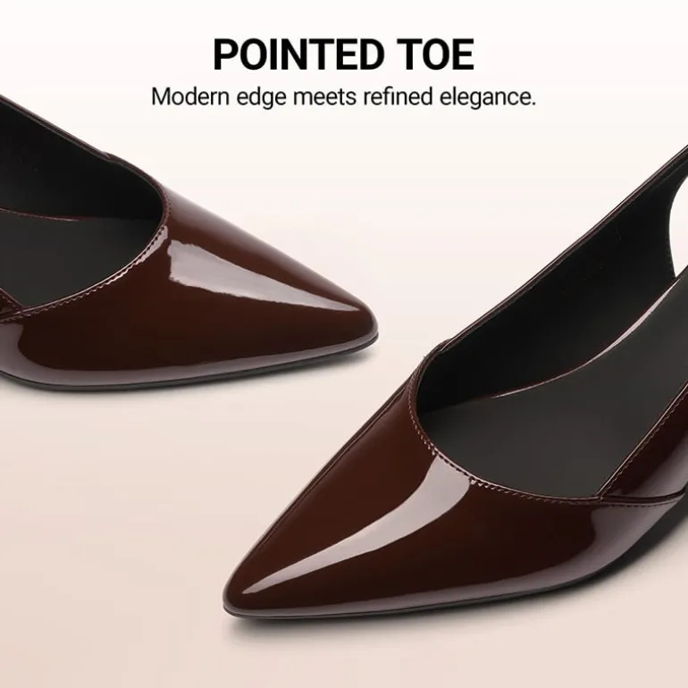 Women's Pointed Toe Slingback Block Heel Pumps