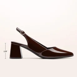 Women's Pointed Toe Slingback Block Heel Pumps