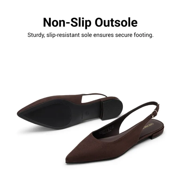 Women's Pointed-Toe Slingback Flats with DIY Ribbon