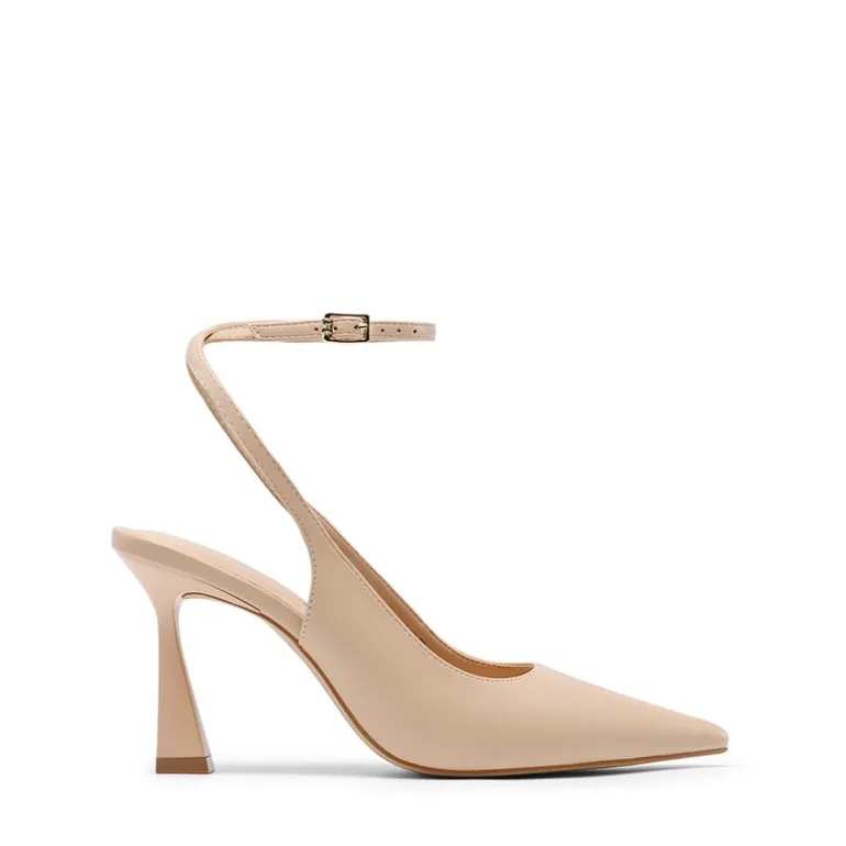 Women’s Pointed Toe Slingback Pumps with Buckle Strap