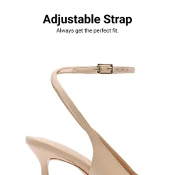 Women’s Pointed Toe Slingback Pumps with Buckle Strap