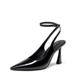Women’s Pointed Toe Slingback Pumps with Buckle Strap