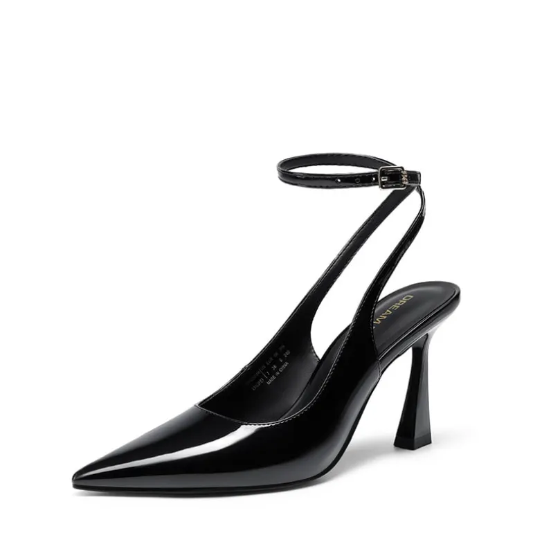 Women’s Pointed Toe Slingback Pumps with Buckle Strap