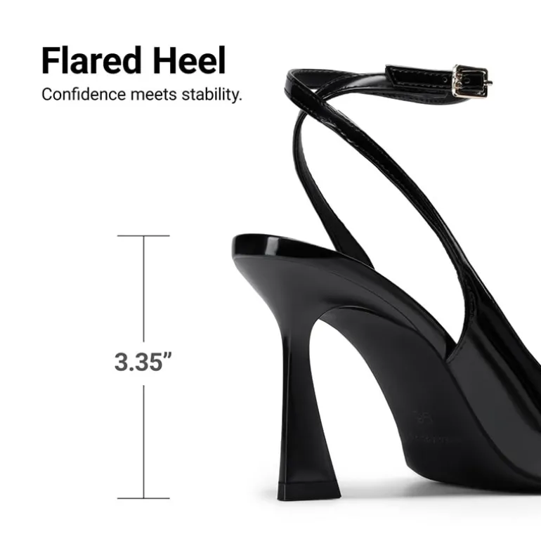 Women’s Pointed Toe Slingback Pumps with Buckle Strap