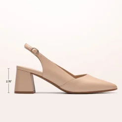 Women's Pointed Toe Slingback Block Heel Pumps