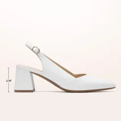 Women's Pointed Toe Slingback Block Heel Pumps