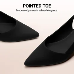 Women's Pointed Toe Slingback Block Heel Pumps