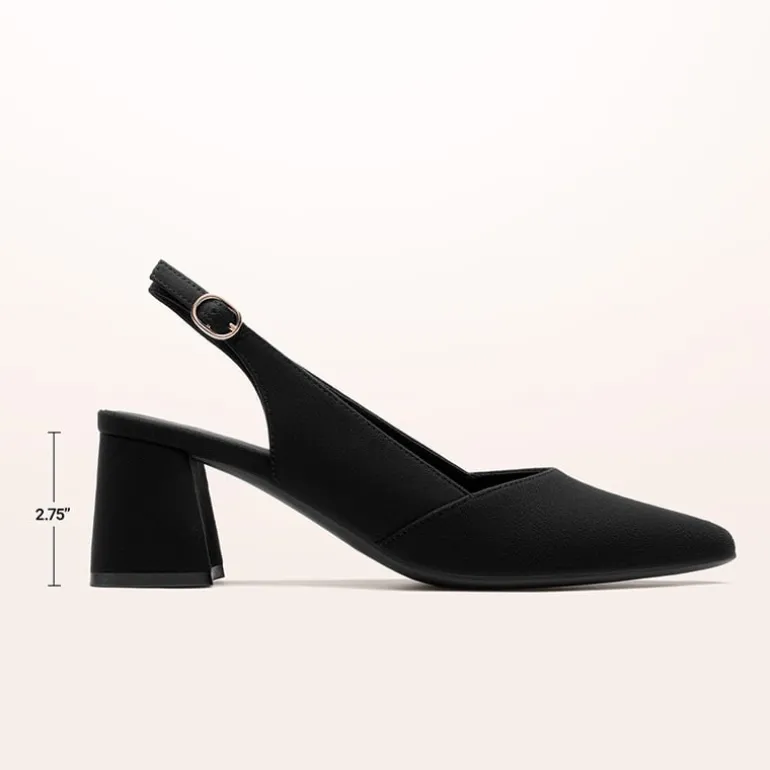 Women's Pointed Toe Slingback Block Heel Pumps