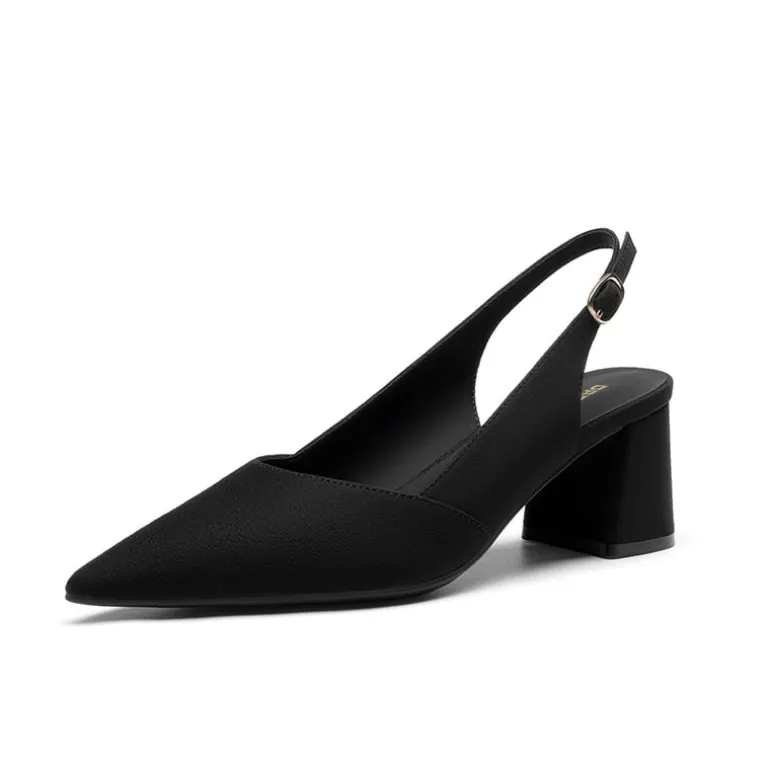 Women's Pointed Toe Slingback Block Heel Pumps
