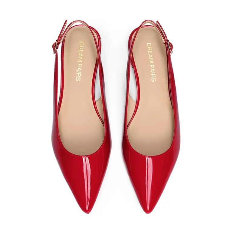 Women's Pointed-Toe Slingback Flats with DIY Ribbon