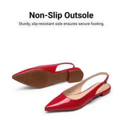 Women's Pointed-Toe Slingback Flats with DIY Ribbon