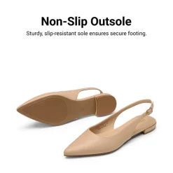 Women's Pointed-Toe Slingback Flats with DIY Ribbon