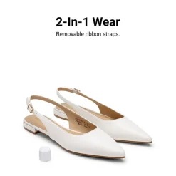 Women's Pointed-Toe Slingback Flats with DIY Ribbon
