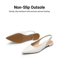 Women's Pointed-Toe Slingback Flats with DIY Ribbon