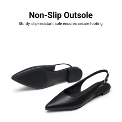 Women's Pointed-Toe Slingback Flats with DIY Ribbon