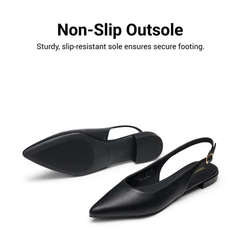 Women's Pointed-Toe Slingback Flats with DIY Ribbon