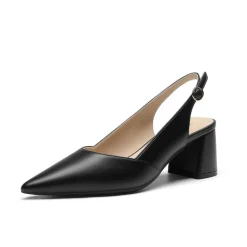 Women's Pointed Toe Slingback Block Heel Pumps