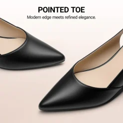 Women's Pointed Toe Slingback Block Heel Pumps