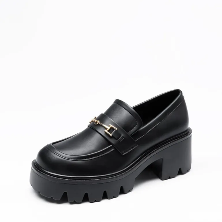 Women’s Preppy Y2K Chunky Heel Loafers