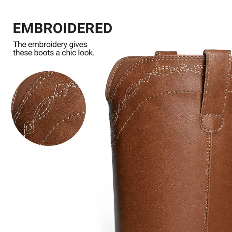 Women’s Retro Embroidered Tall Boots