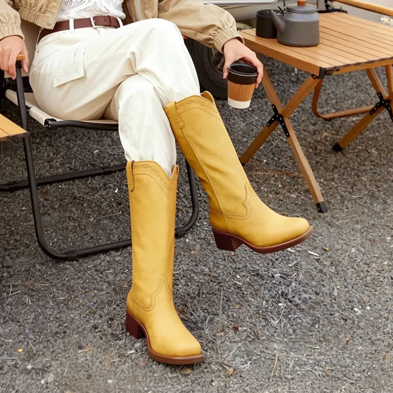 Women’s Retro Embroidered Tall Boots