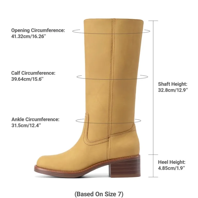 Women’s Retro Square Toe Block Heel Western Boots