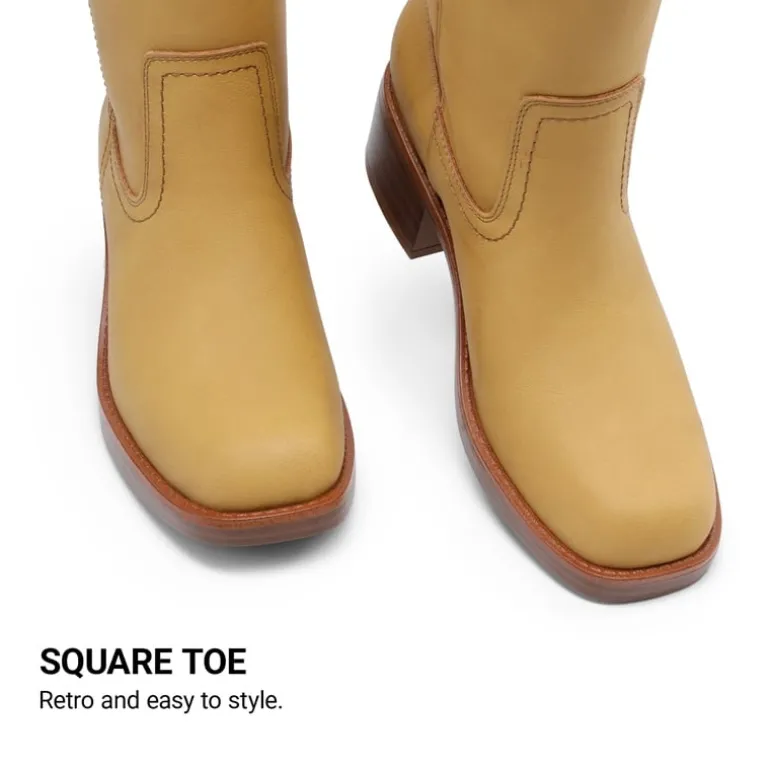 Women’s Retro Square Toe Block Heel Western Boots