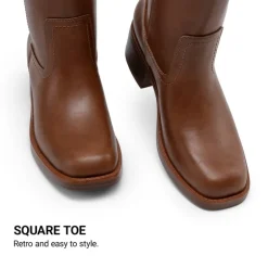 Women’s Retro Square Toe Block Heel Western Boots